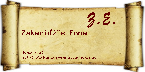 Zakariás Enna névjegykártya